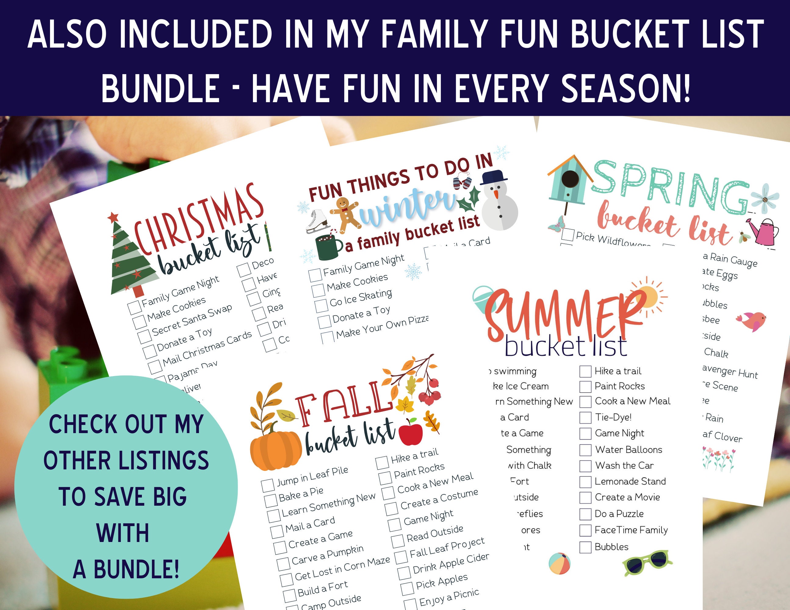 Printable Christmas Bucket List EDITABLE PDF Download of Winter Fun ...