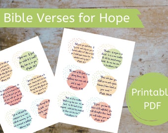 Bible Verse Printable Set / Printable Scripture Memory Cards / Digital Download with Printable Bible Verse Cards for Hope