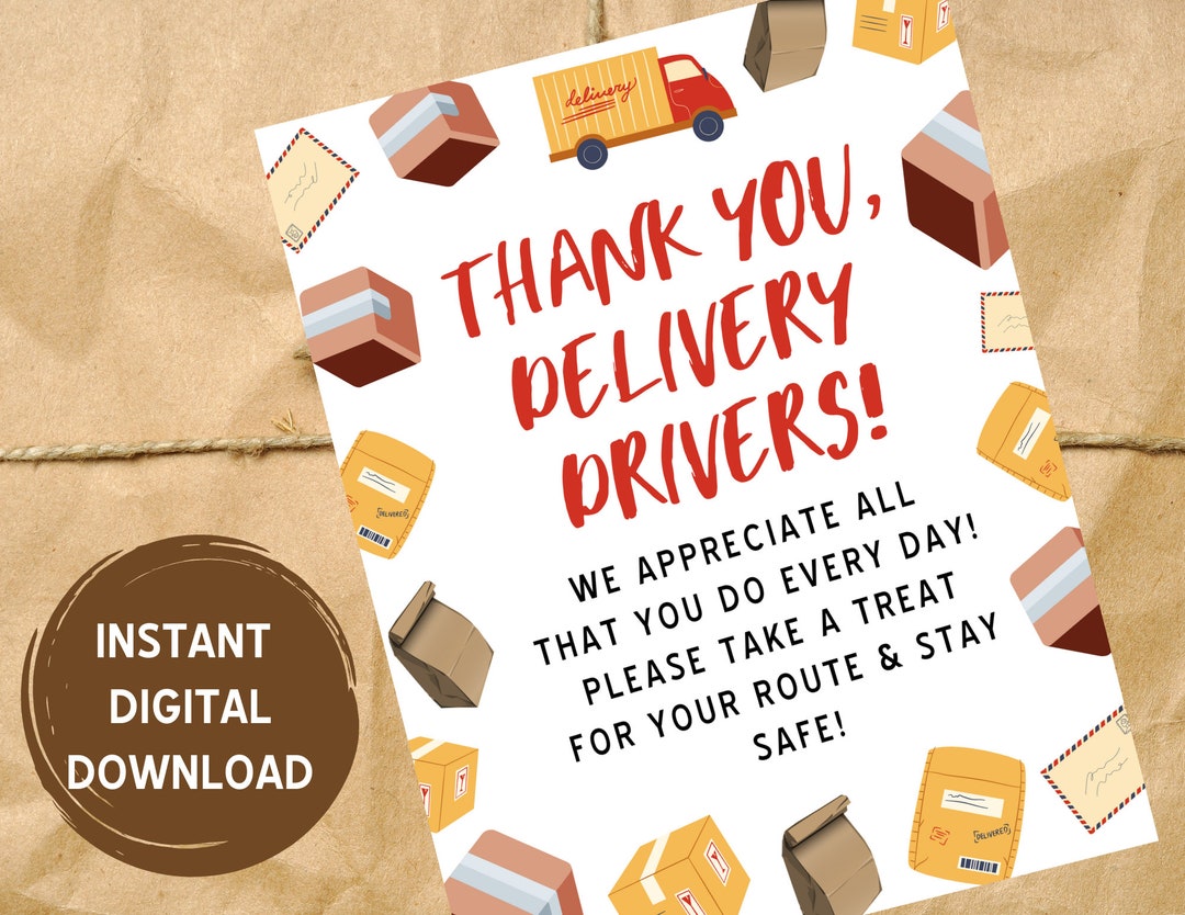 Targa In Legno Huester "Delivery Drivers" Con Scritta Thank You Driver, Decorazione Parete 30,5x15,2 Cm