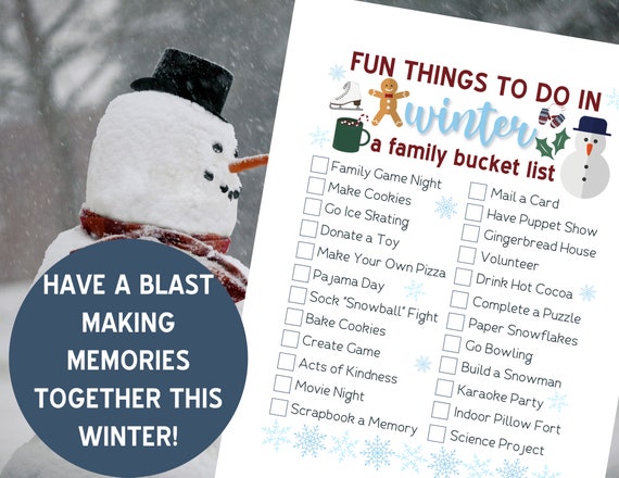 Winter Bucket List of Family Activities Family Checklist of