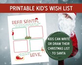 Letter to Santa Printable Wish List, Christmas Gift List Note to Santa, Kids Christmas List on Santa Stationary, Santa Claus Letter