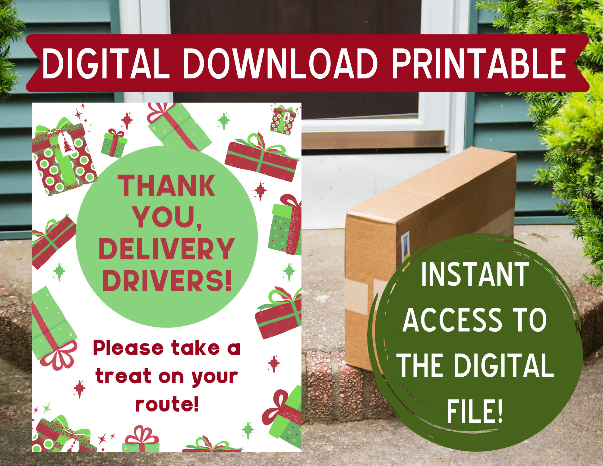 Delivery Driver Printable Delivery Driver Thank You Printable Sign, Package Delivery Printable ...
