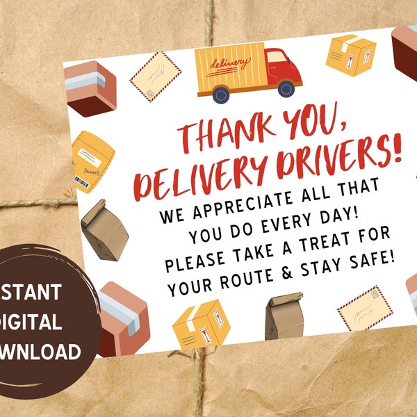 Thank You Delivery Driver Fedex Etsy UK