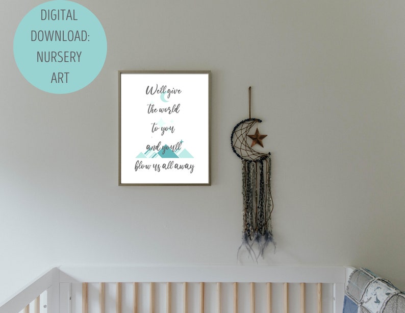 Blue Nursery Wall Art Baby Gift for Boys Hamilton Print Etsy