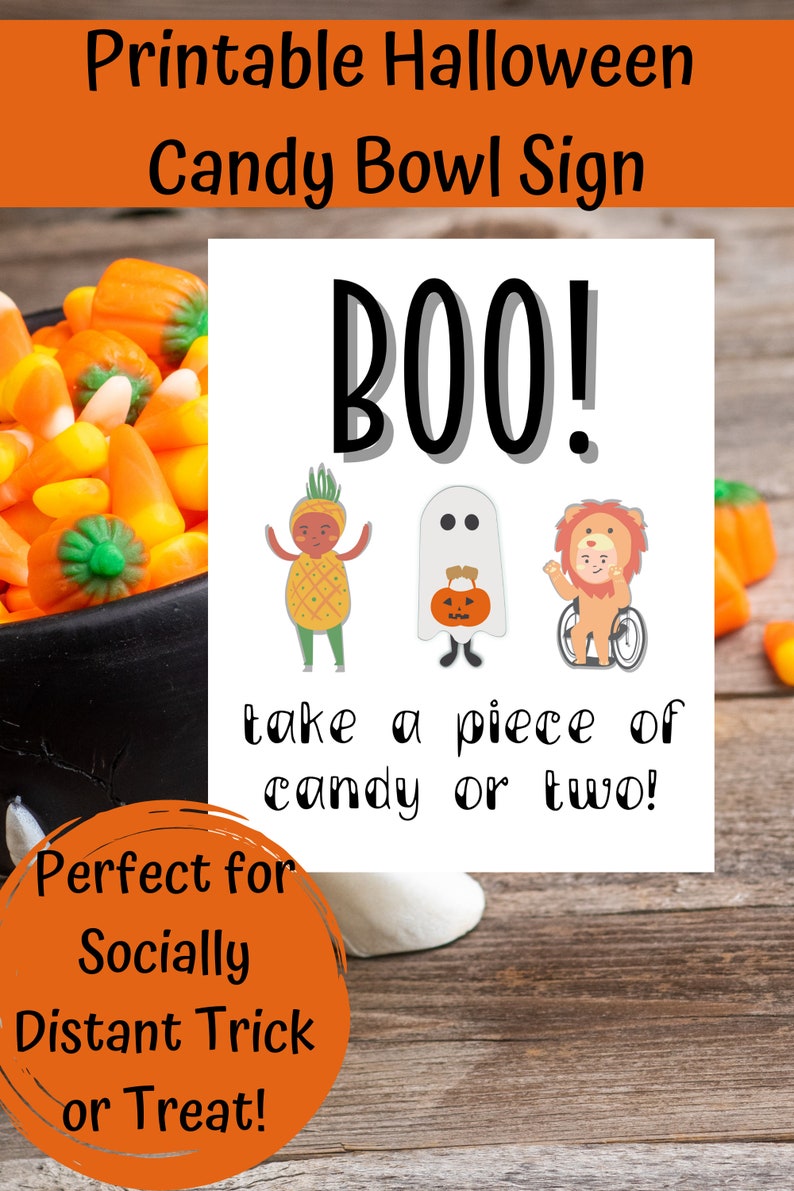 Halloween Candy Bowl Sign Inclusive Halloween Trick or Treat Etsy