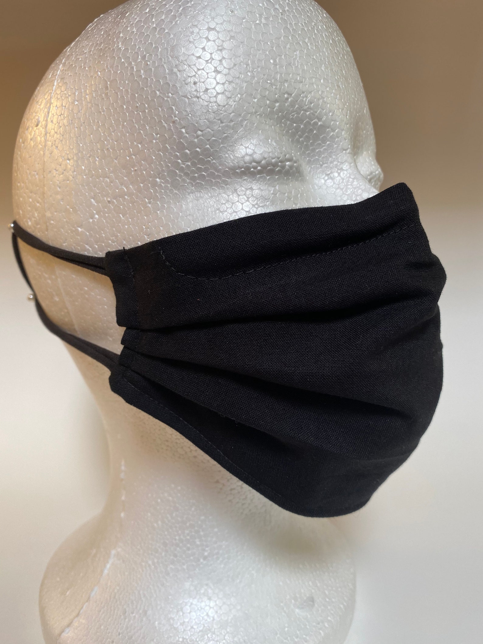 Black Cloth Face Mask Ready to Ship Reversible Black Cotton Etsy