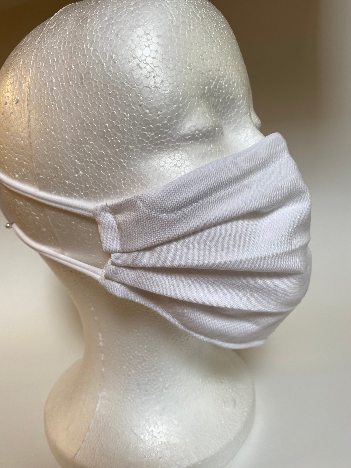 White Cloth Face Mask Ready to Ship Reversible White Cotton Etsy
