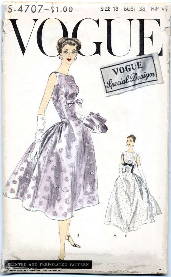 Misses One Piece Dress In Two Lengths Original Printed Etsy