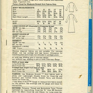 Vintage John Kloss Swimsuit and Cover-Up in Two Lengths Sewing Pattern Butterick 4808 Size 8 image 2