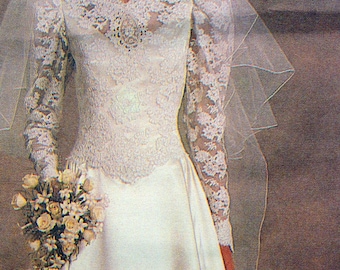 Vogue 1985 Bridal Gown Sewing Pattern: Size 10, Uncut