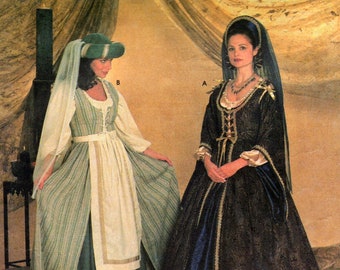 Medieval French & The Netherlands Renaissance Costume Sewing Pattern - Simplicity 7756 - Sizes 4-6-8 - UNCUT