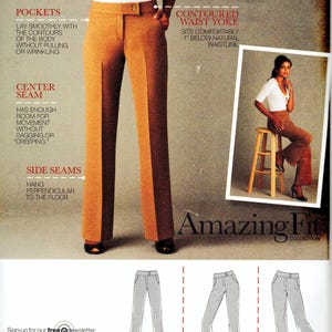 May include: Simplicity sewing pattern 2700 for pants. The pattern features a photo of brown pants with a contoured waist yoke and side seams. The pattern includes sizes H5 6,8,10,12,14 and EUR 32-40.