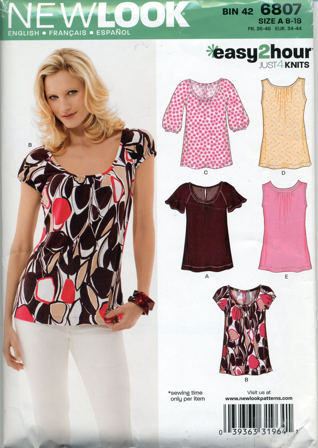 Tops Variations Misses Loose Fitting Top With Sleeve Variations Sewing Pattern - Easy 2 ...