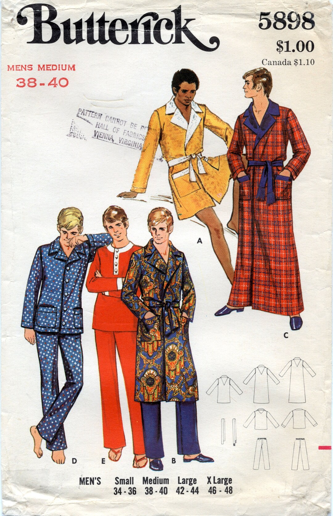 Free Man Robe Pattern Men's Robe and Pajamas With Length and Style Variations Sewing Pattern ...