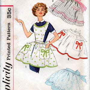 Misses' & Women's Original 1958  Aprons With Transfer For Applique Sewing Pattern - Simplicity 2780 - Size Medium - Size 16-18 - UNCUT