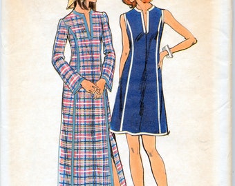 Vintage Misses' A-Line Dress in Two Lengths Sewing Pattern - Butterick 3677 - Size 10 - UNCUT
