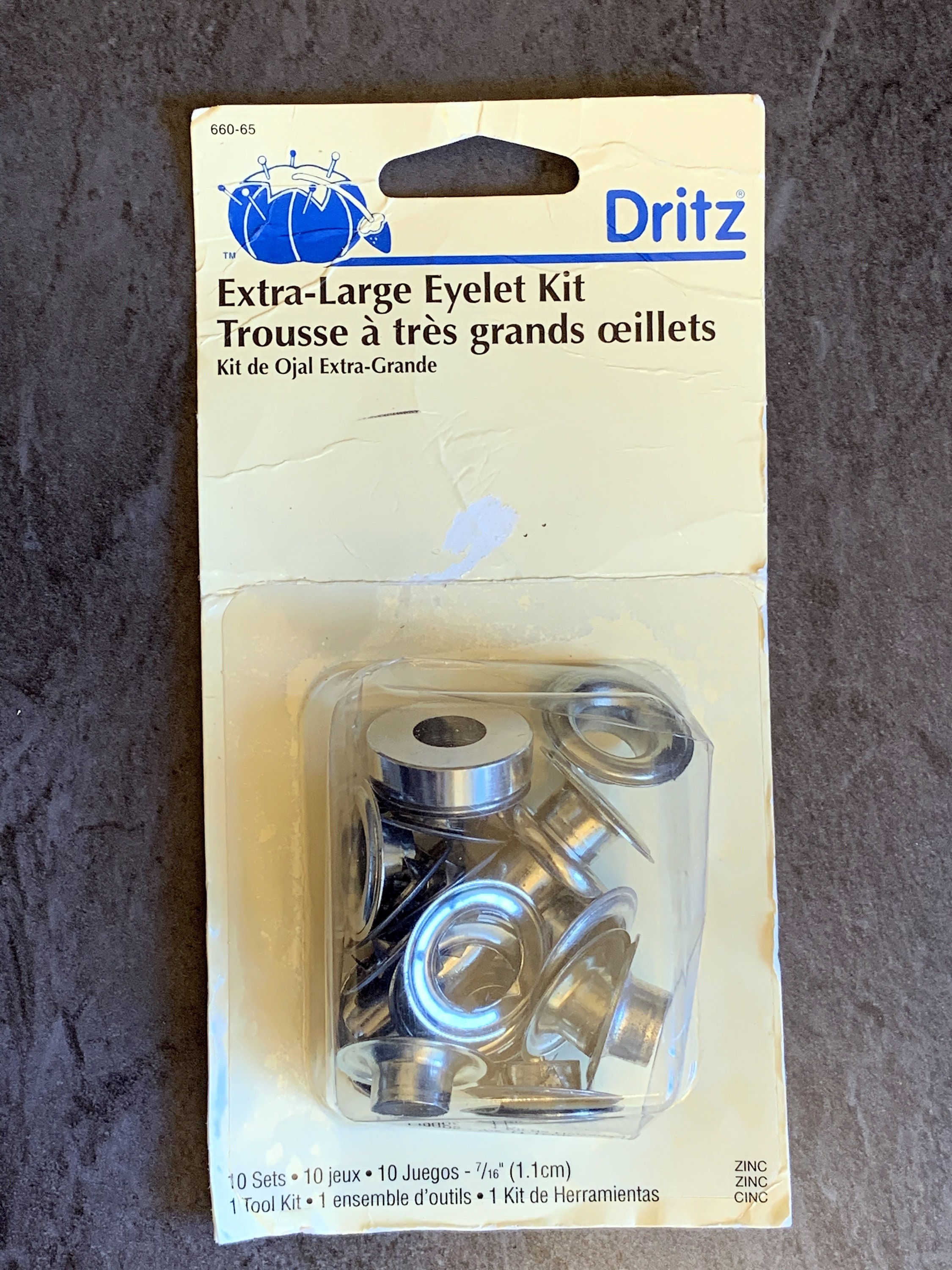 Dritz Zinc Extra-large 7/16 Eyelet Kit Set of 10 20 Pieces Total 7
