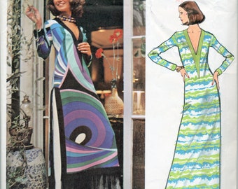 Emilio Pucci Vogue Couturier Designed Lounge Dress And Pants Sewing Pattern - Vogue 2713 - Size 12 - Bust 36 - UNCUT