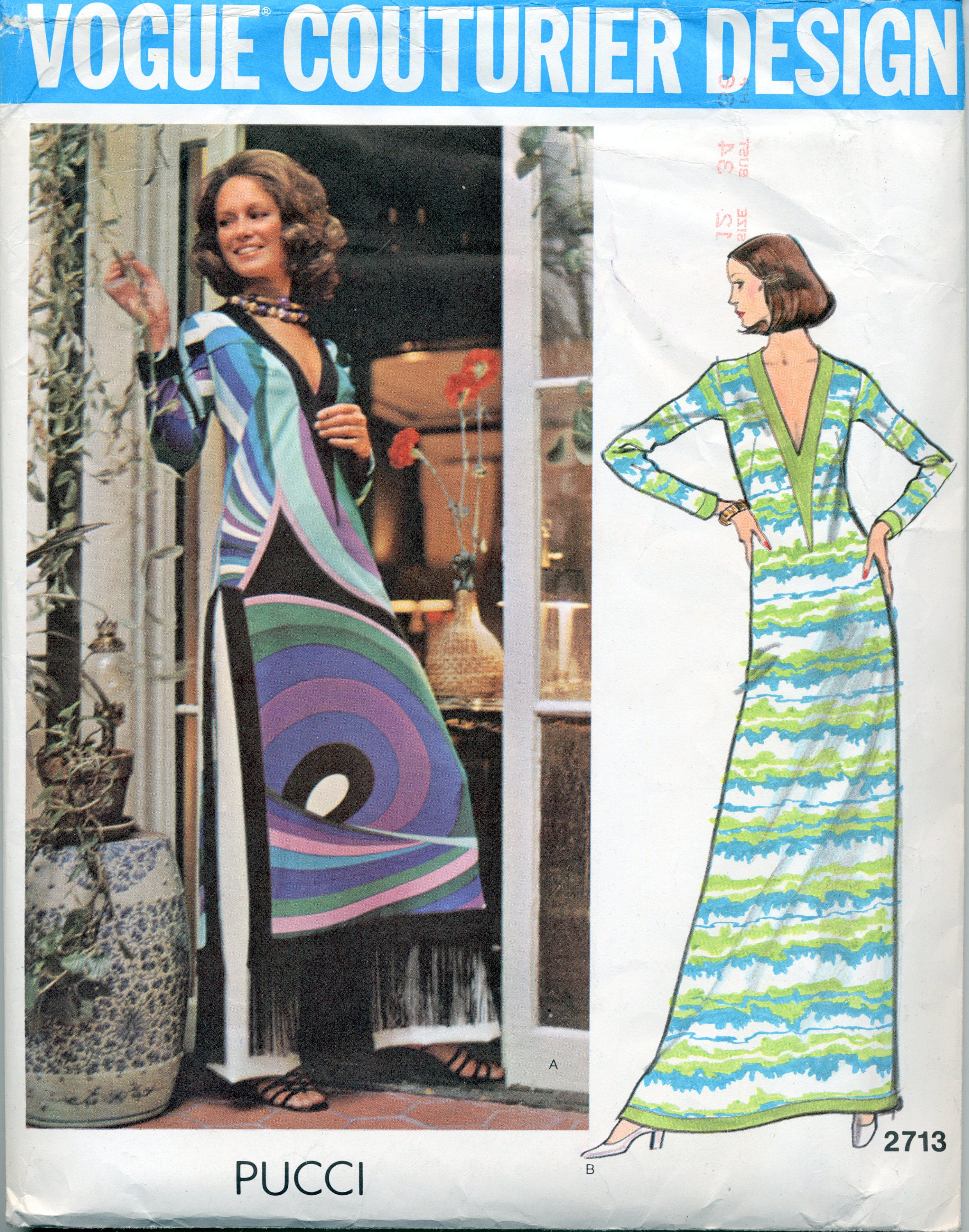 Emilio Pucci Vogue Couturier Designed Lounge Dress and Pants 