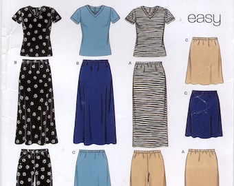 Easy Sewing Pattern for Womens Knit Tops, Skirt and Pants, Pullover ...