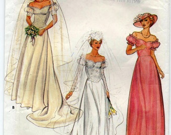 Vintage Misses Bridal Gown Sewing Pattern - Butterick 4235 - Size 10