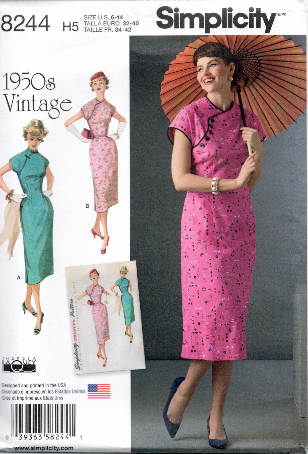 Misses' Authentic Re-issued of 1950's Original Cheongsam Dress Sewing ...