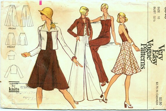 1972 Vogue 8546 Sewing Pattern: Halter Top, Jacket, Skirt  display picture 2
