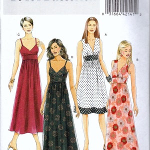 Misses' Close Fitting Bodice With Front And Length Variations Dress Sewing Pattern - Butterick 5181 - Sizes 16-18-20-22-24 - UNCUT