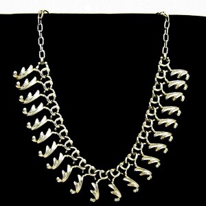 Ocean Waves Silvertone  Vintage Necklace by Sarah Coventry