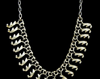 Ocean Waves Silvertone  Vintage Necklace by Sarah Coventry