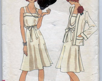 Patrón de costura para vestido y chaqueta vintage de señora - Vogue 8947 - Talla 14 - SIN CORTAR