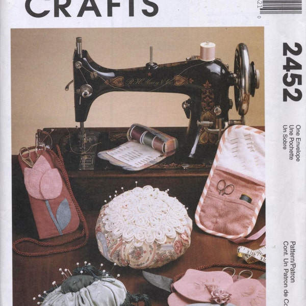 Victorian Storage Caddies, Chatelaine, Tote, Couch or Chair Basket, Pin Cushions, Eye Glass Case, Sewing Pattern - McCall's 2452 - UNCUT