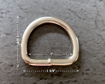 Bag of 5 - 1" Heavy Welded Nickel Plated Steel D-Rings
