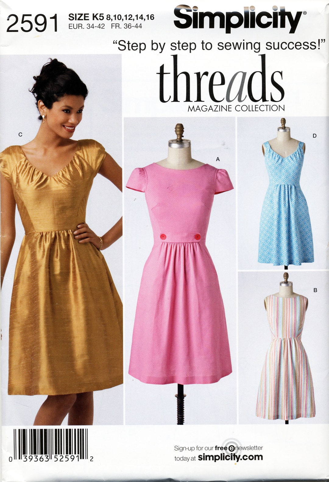 Misses' Dress With Bodice Variations Sewing Pattern - Step-by-step- to ...