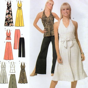 May include: A sewing pattern for a halter top and skirt or pants. The pattern is for sizes 14, 16, 18, and 20. The pattern is from Simplicity and is easy to sew.
