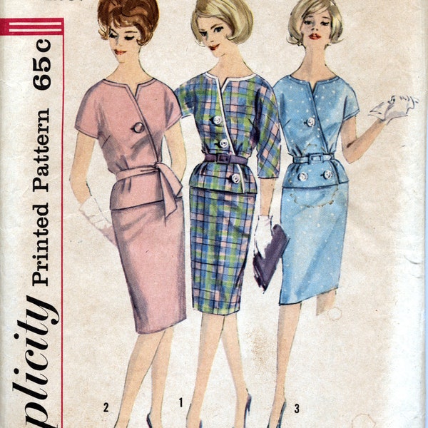 Misses' Two-Piece Cross Over Front With Kimono Sleeved Dress Sewing Pattern - Simplicity 4256 - Size 14 - Bust 34 - UNCUT