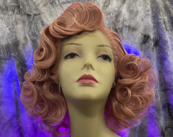 1950's Bombshell Pink Lace Front Wig