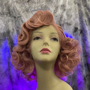 1950's Bombshell Pink Lace Front Wig image 1