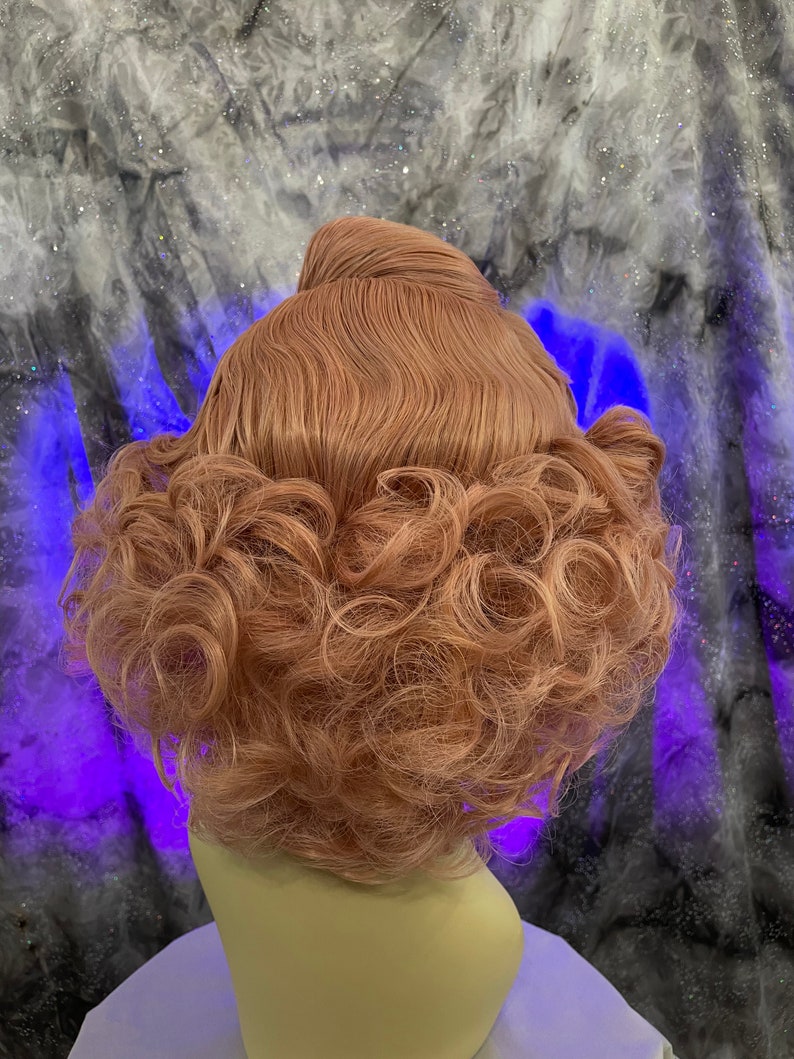 1950's Bombshell Pink Lace Front Wig image 8