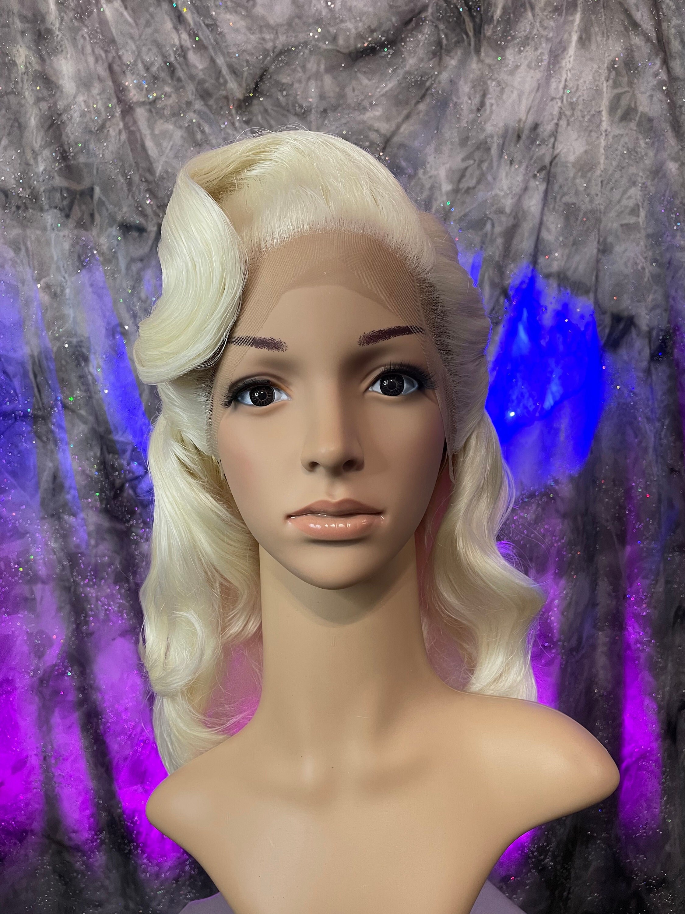 1940's Hairstyle Platinum Lace Front Wig - Etsy