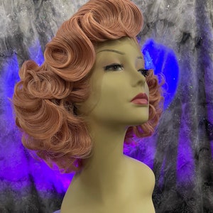 1950's Bombshell Pink Lace Front Wig image 5