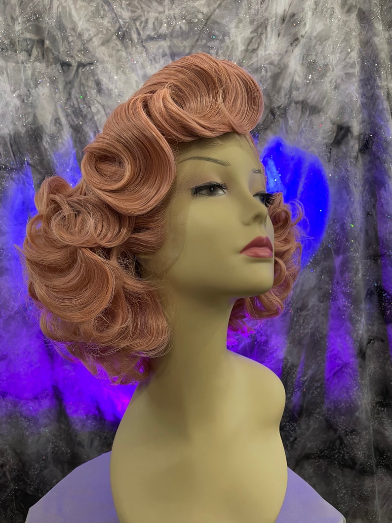 1950's Bombshell Pink Lace Front Wig image 5