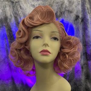 1950's Bombshell Pink Lace Front Wig image 2
