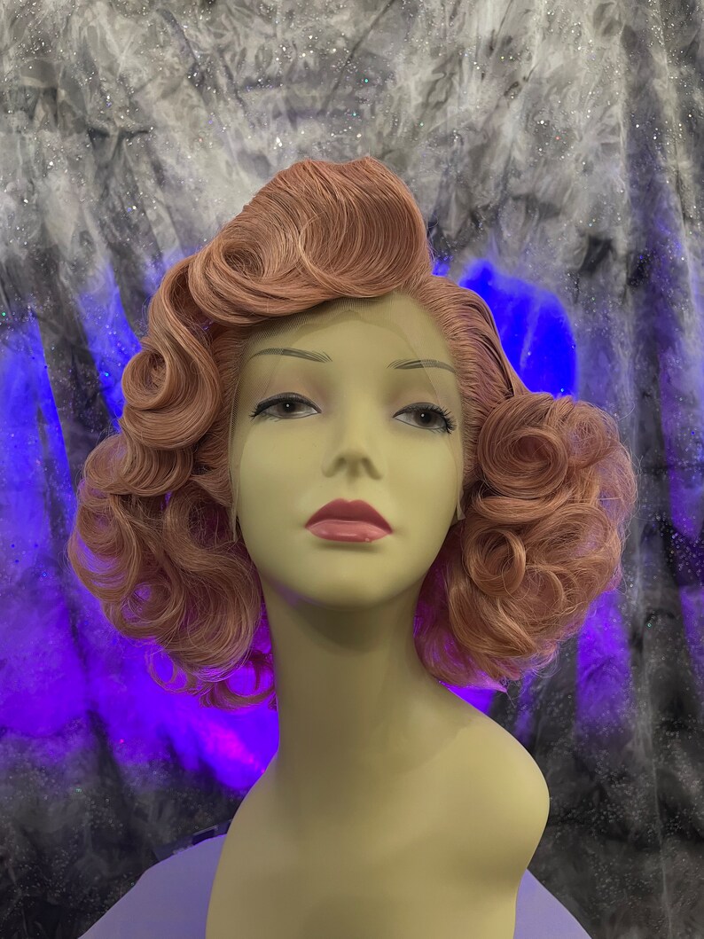 1950's Bombshell Pink Lace Front Wig image 2