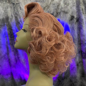 1950's Bombshell Pink Lace Front Wig image 7