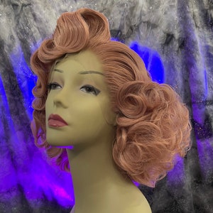 1950's Bombshell Pink Lace Front Wig image 4