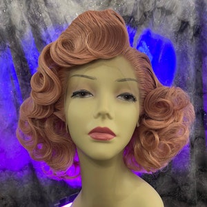 1950's Bombshell Pink Lace Front Wig image 3