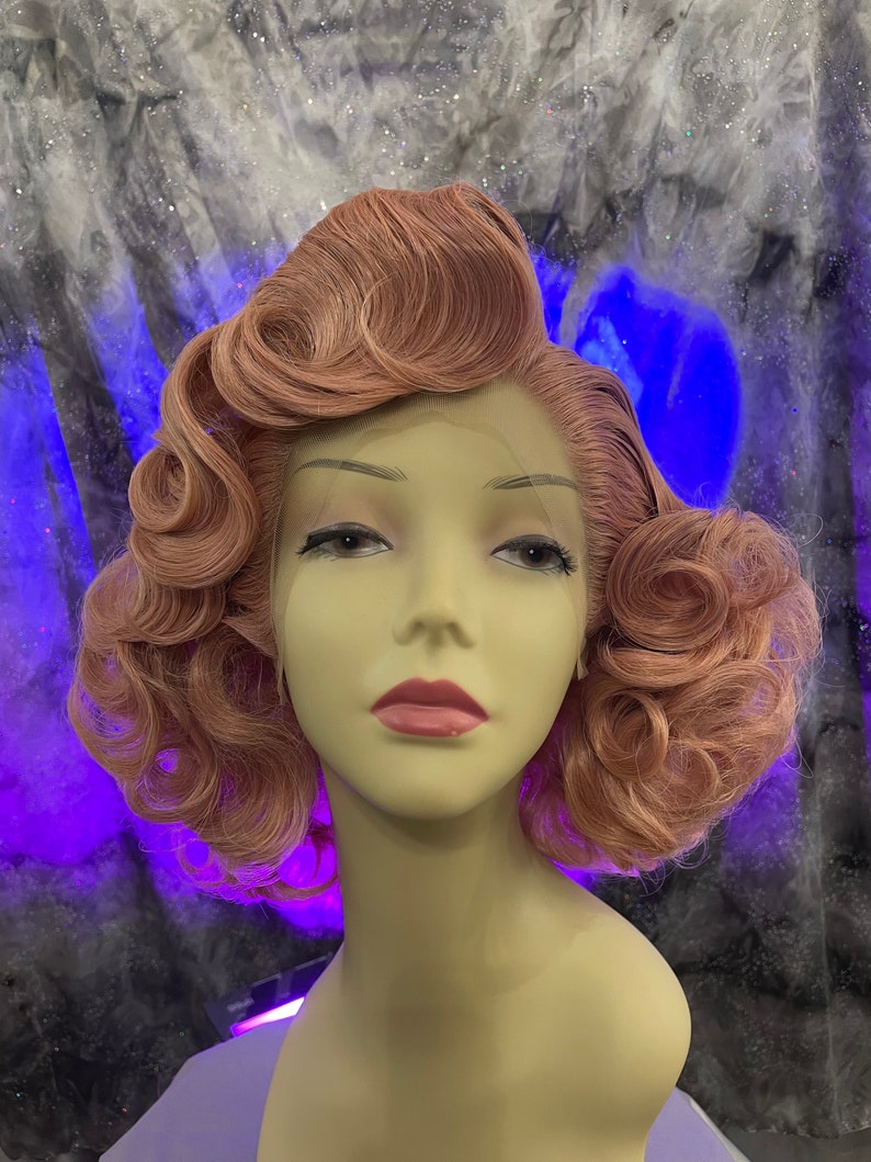 1950's Bombshell Pink Lace Front Wig image 3