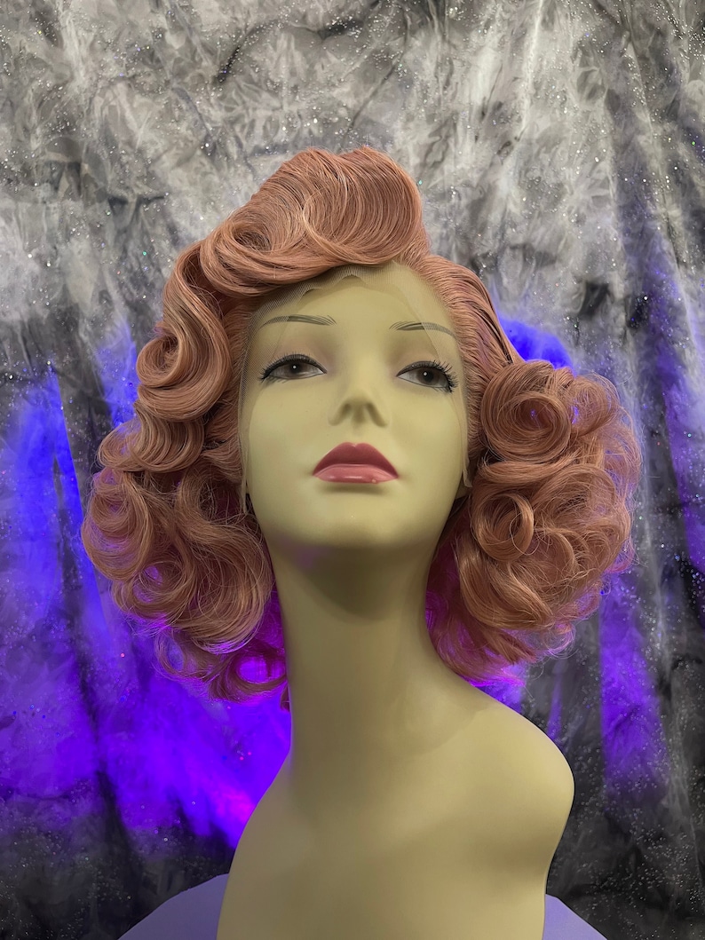 1950's Bombshell Pink Lace Front Wig image 1