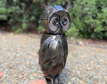 Steel Great Horned Owl Sculpture